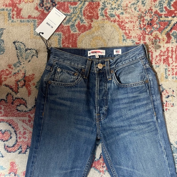 NWT RE/DONE Originals High Rise Rigid Crop size 24 medium wash - Picture 5 of 7